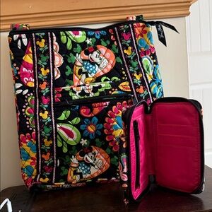 Vera Bradley Black Multicolor Patterned Backpack